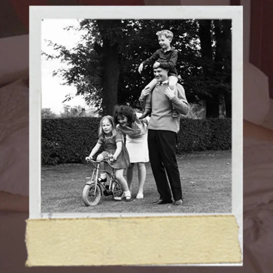 Vintage black and white family photograph 