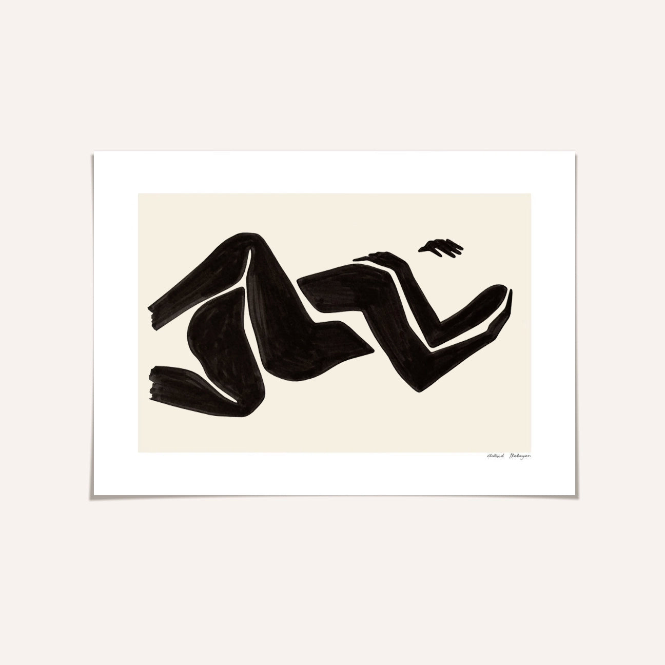 Good Kitty x Astrid Babayon exclusive black and white art print featuring reclining lovers in intimate embrace, premium giclée printing on sustainable matte paper